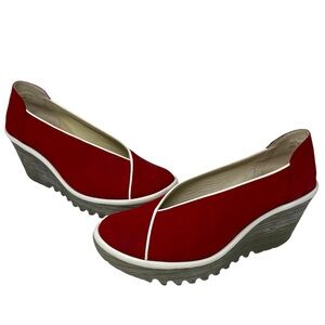 Fly London Yuca Wedge Pump  Red EU37